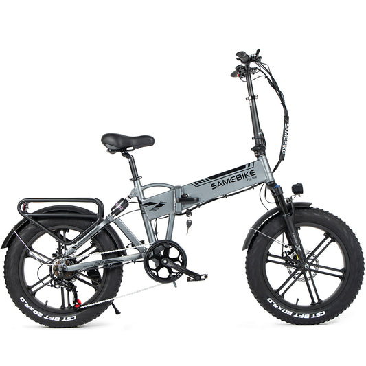 Bicicleta Eléctrica Plegable Samebike Xwlx09 750w-48v-10ah (480wh) - Rueda 20 X 4 Color Plateado_0