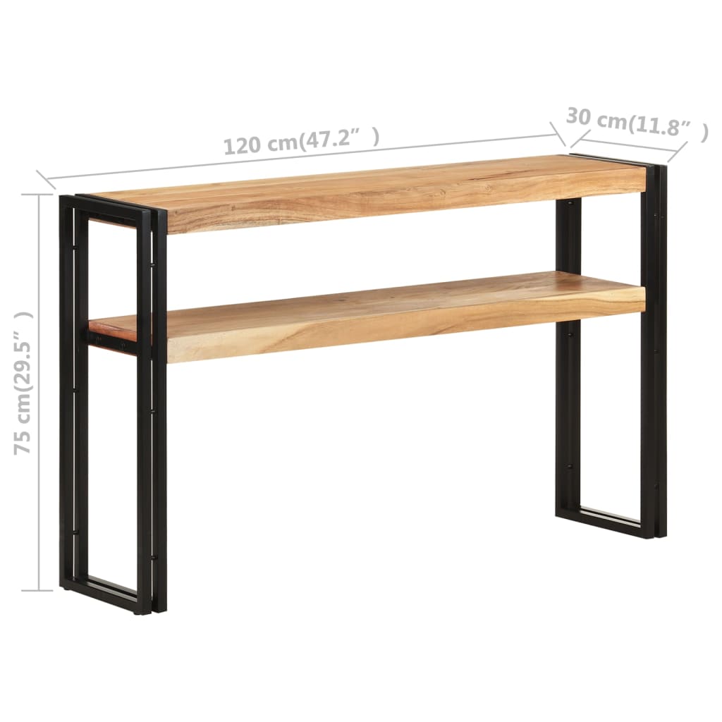 Mesa Consola De Madera Maciza De Acacia 120x30x75 Cm_3