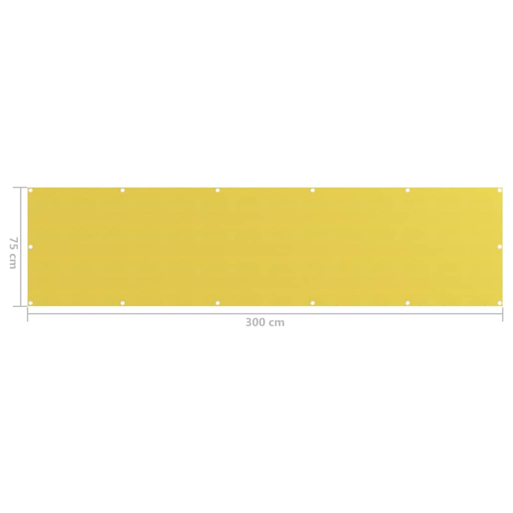Vidaxl Toldo Para Balcón Hdpe Amarillo 75x300 Cm_4