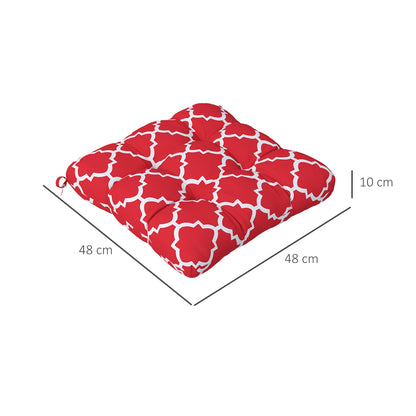 Outsunny Conjunto De Cojines Para Sillas De Comedor 48x48x7 Cm Rojo_2