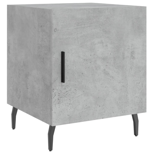 Mesita De Noche Madera De Ingeniería Gris Hormigón 40x40x50 Cm_0