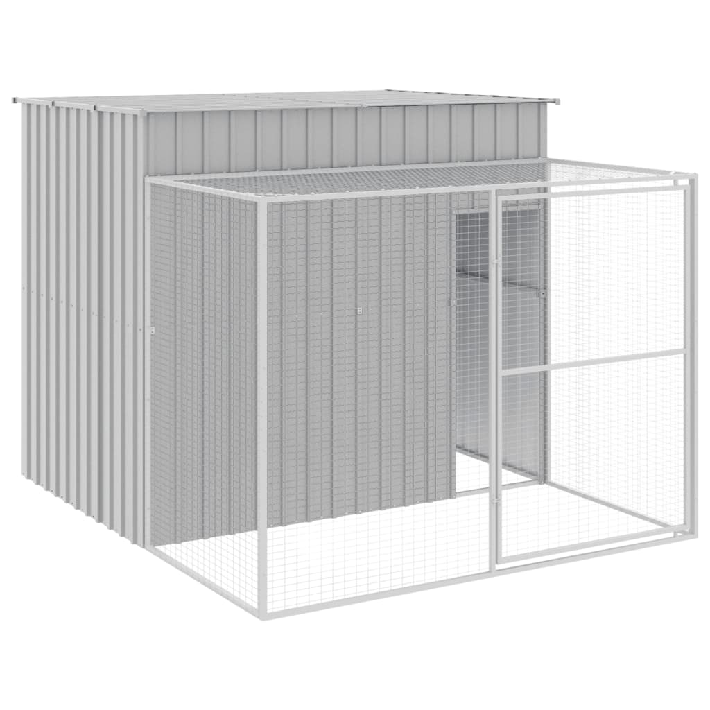 Caseta Perros Corral Acero Galvanizado Gris Claro 214x253x181cm_0