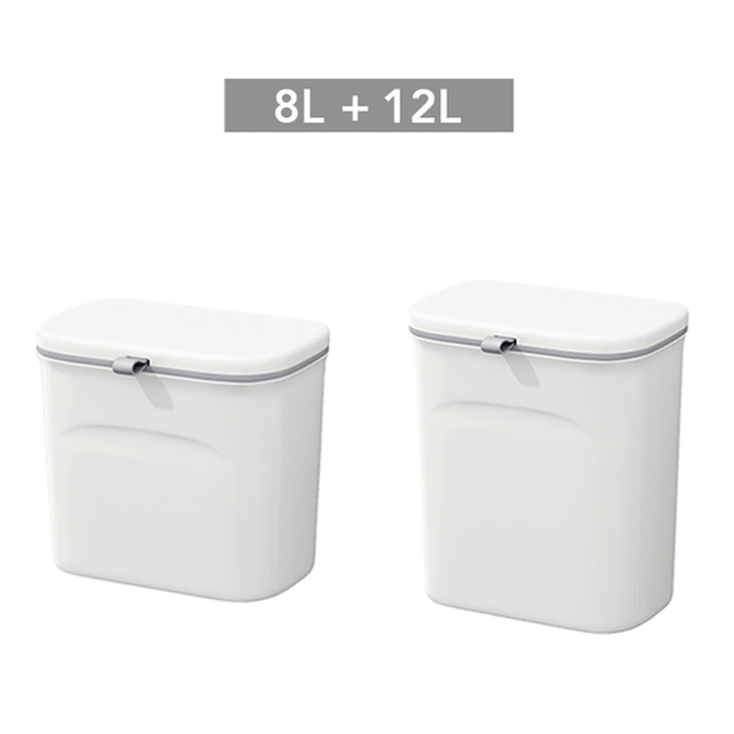 Set De 2 Cubos De Basura Multifuncionales Para Puerta O Pared De 8l Y 12l_1