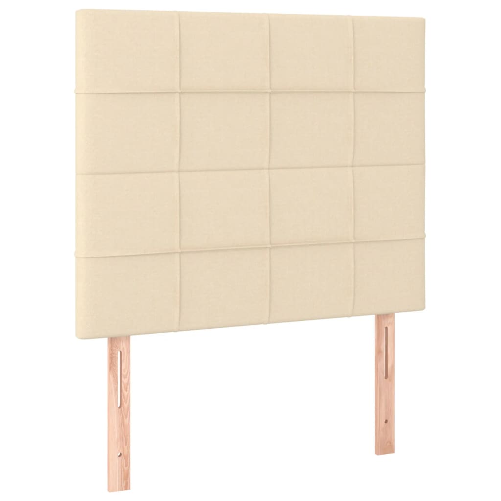 Estructura De Cama Con Cabecero De Tela Color Crema 120x200 Cm / Vetonek_2