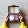 Kit de caderno xadrez azul e branco DIY