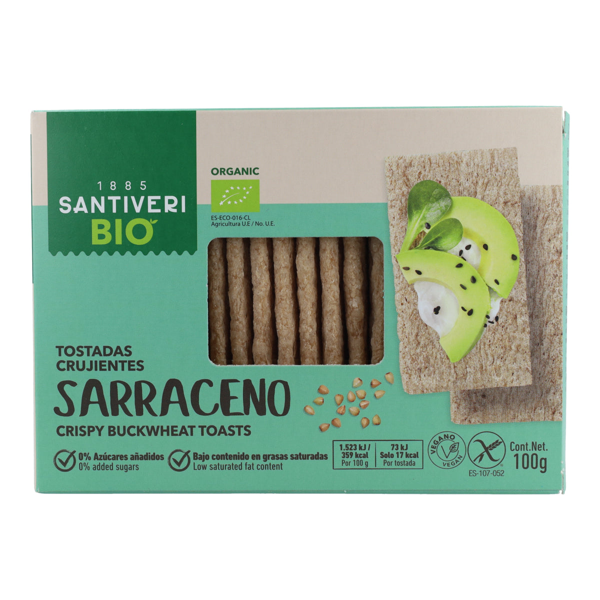 Tosta de trigo sarraceno biológica leve e crocante Santiveri 100 g