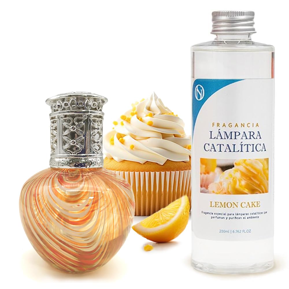 Lámpara Catalítica Orange Waves + Fragancia Lemon Cake 500 Ml - Elimina Malos Olores, Impurezas Y Perfuma_0