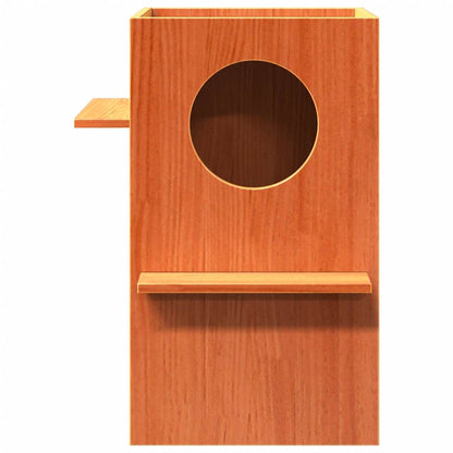 Casa Para Gatos Cera Marrón 43x43x60 Cm Madera Maciza Pino_2