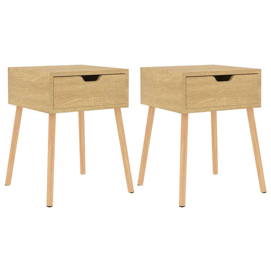 Mesitas Noche 2 Uds Madera Ingeniería Roble Sonoma 40x40x56 Cm_0