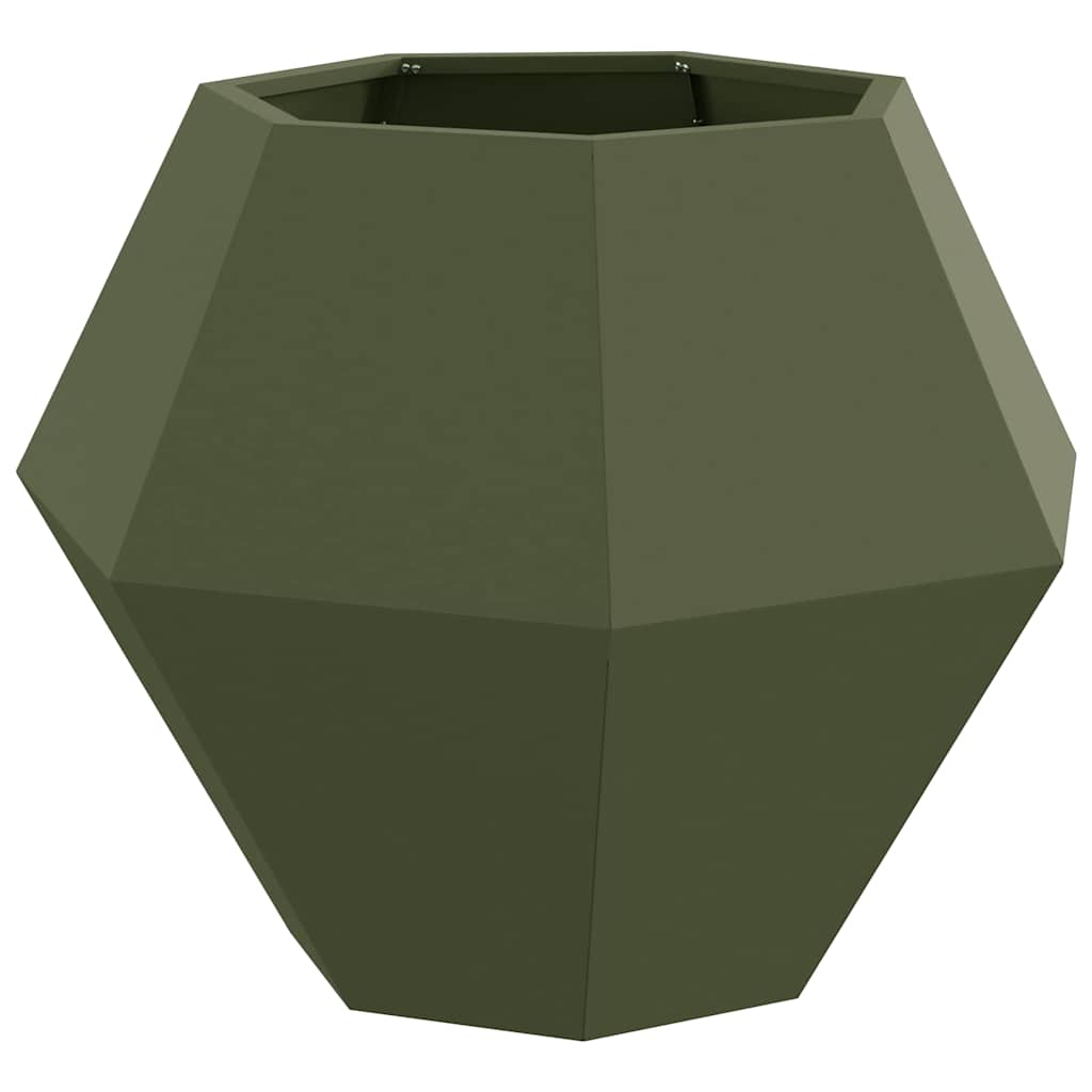 Jardinera 2 Uds. Verde Oliva 75 X 75 X 60 Cm Acero_4