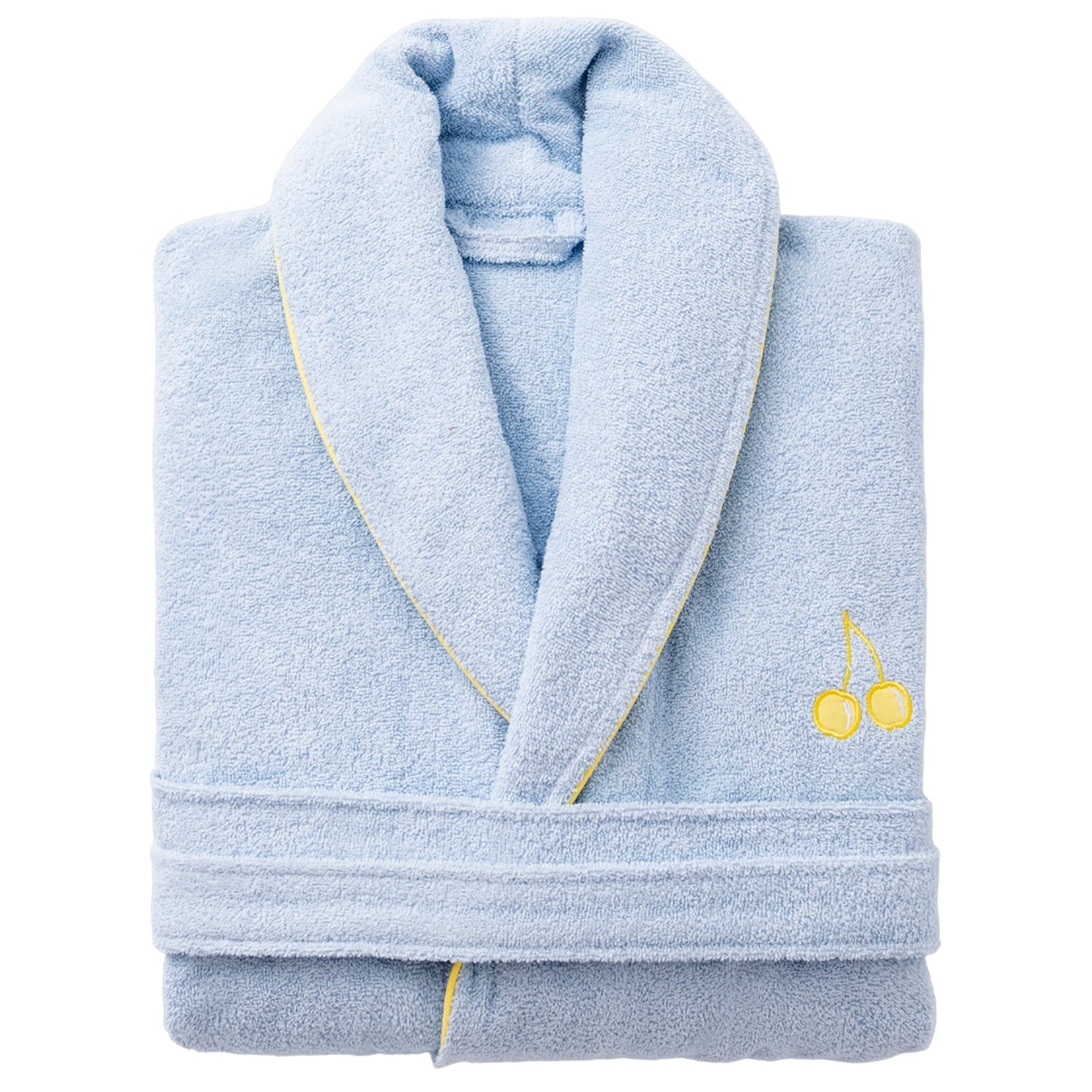 Albornoz M/l 380gsm 100%algodon Azul Con Cereza Amarilla Benetton Fruits Be_0