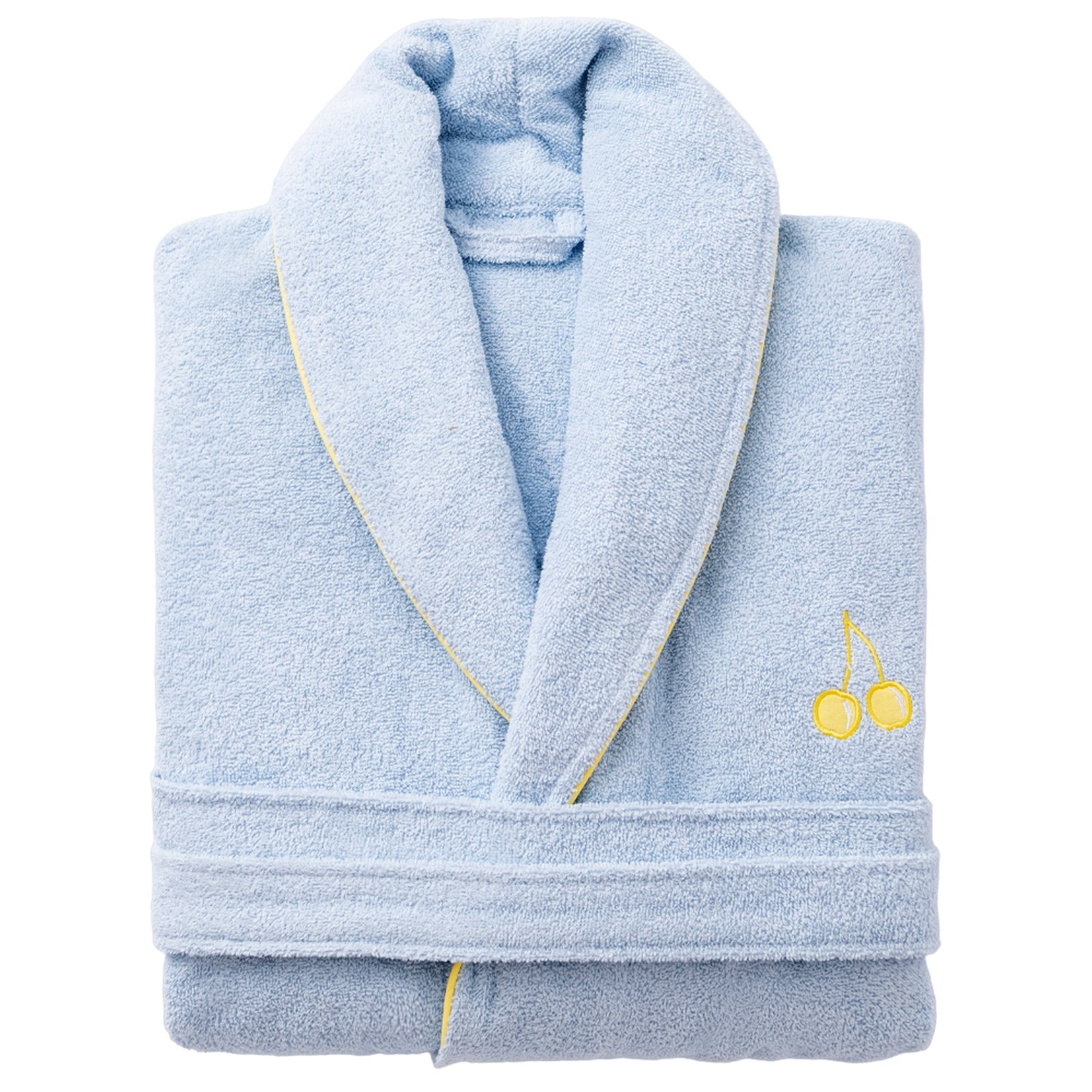 Albornoz M/l 380gsm 100%algodon Azul Con Cereza Amarilla Benetton Fruits Be_0