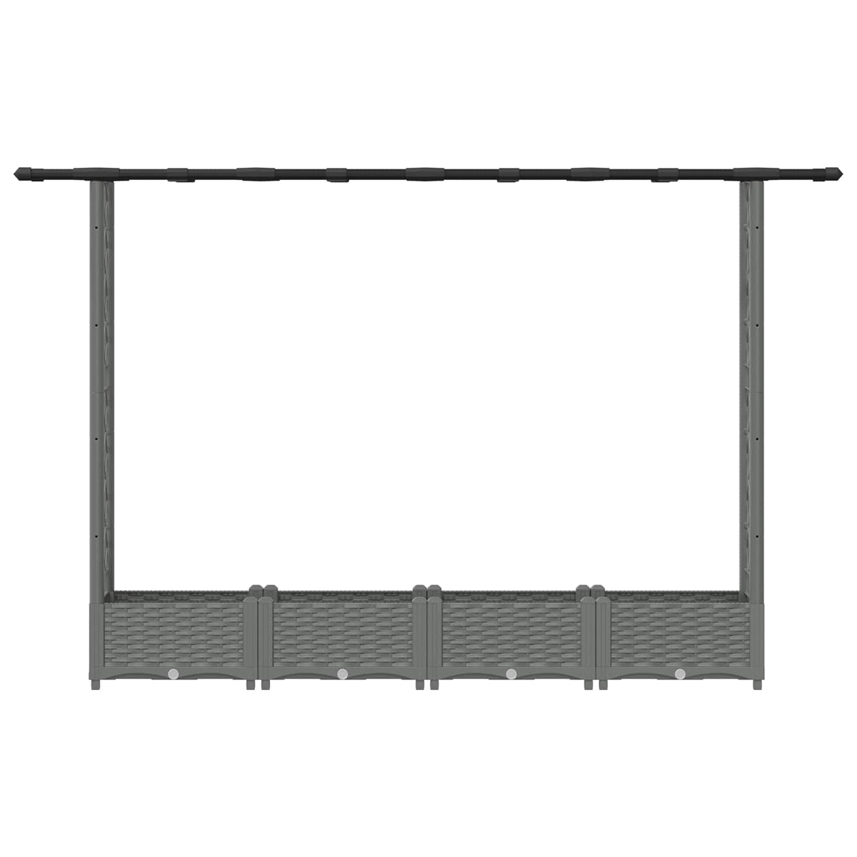 Cama Elevada Con Trellis Y Techo Gris Claro 203 X 40 X 121 Cm_3