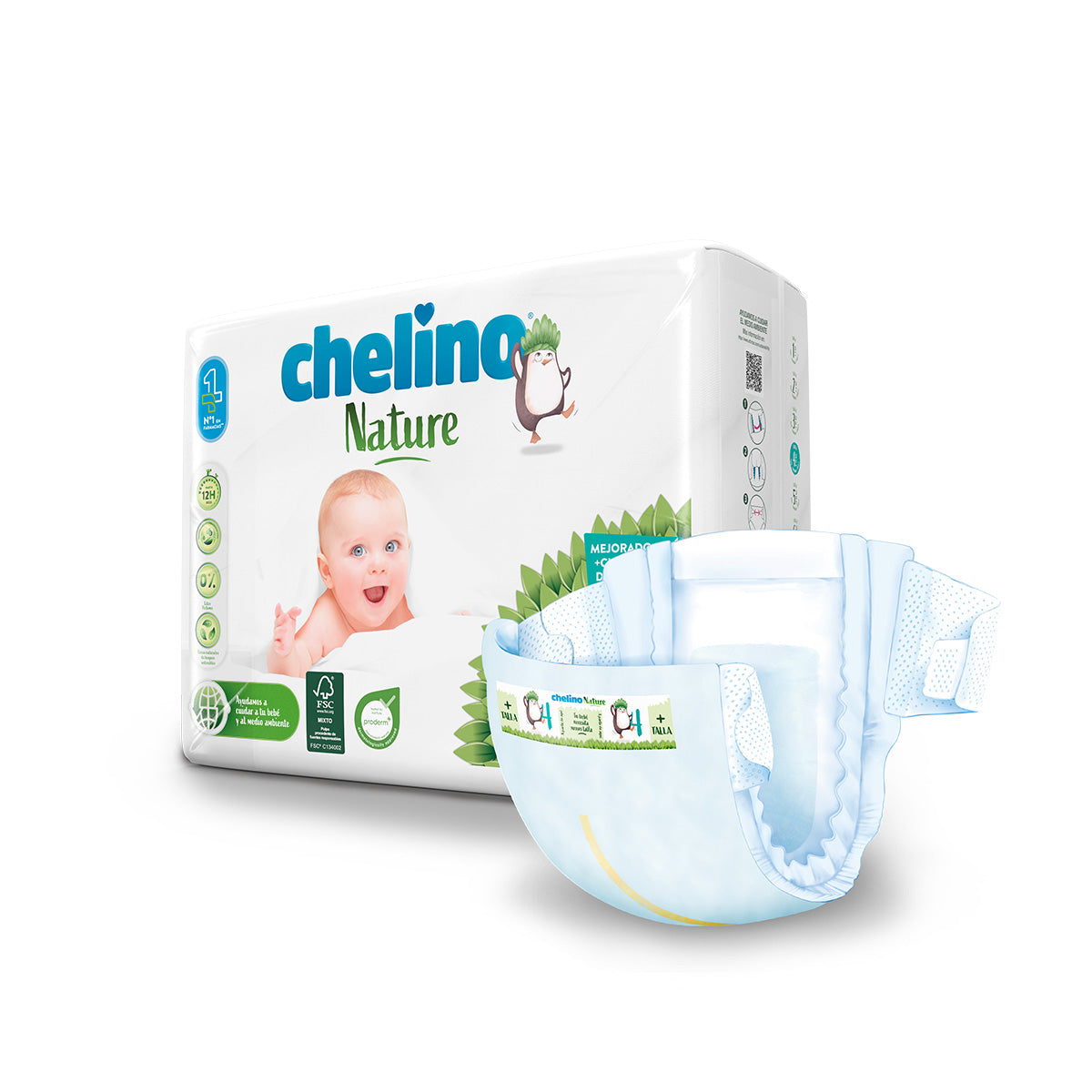Chelino Nature Fraldas T4 9-15 kg 34 unidades