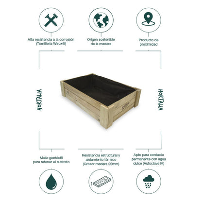 Caixa L30 Hortalia 230 L gaveta de cultivo