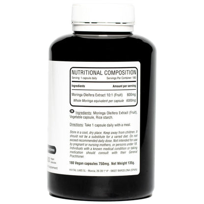 Moringa oleifera 6000 mg 180 cápsulas vegan Hivital
