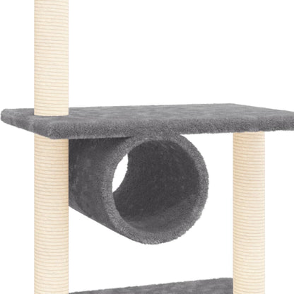 Rascador Para Gatos Con Postes De Sisal Gris Oscuro 279 Cm_5