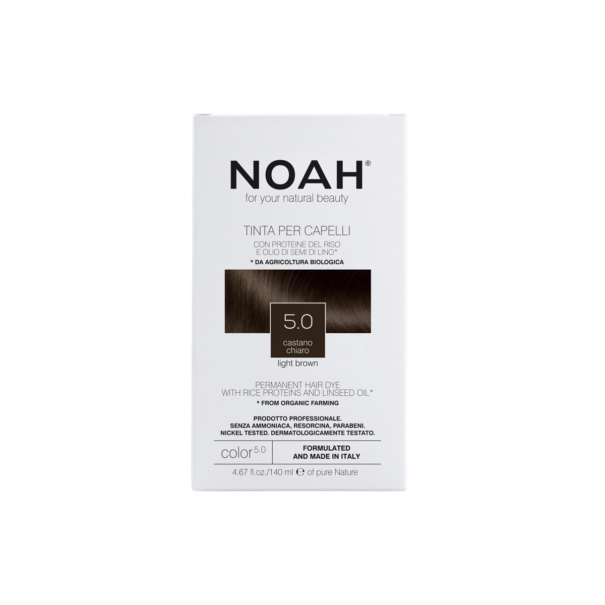 Tinta de cabelo castanho claro 5.0 Noah 140 ml