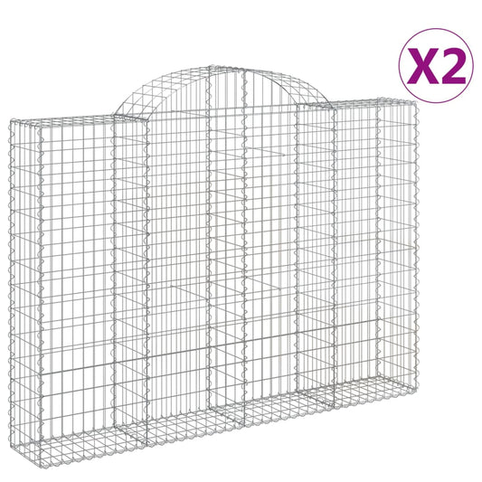 Cestas De Gaviones 2 Uds Forma De Arco Hierro 200x30x140/160 Cm_0