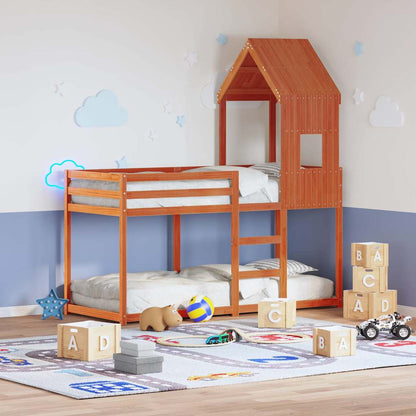 Techo De Cama Infantil Madera Maciza Pino Marrón 60x99x139,5 Cm_1