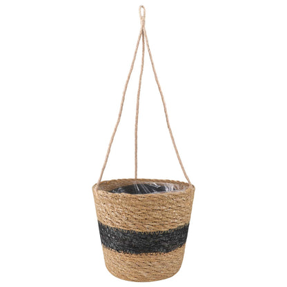 Hanging Plant Pot 3 Uds. Natural Y Negro Ø26 X 19 Cm_2