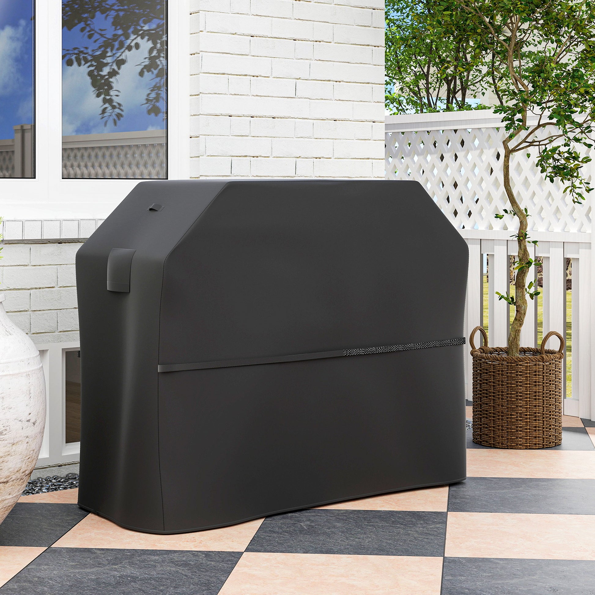 Outsunny Funda Para Barbacoa Exterior Impermeable Con Cierres De Velcro_1