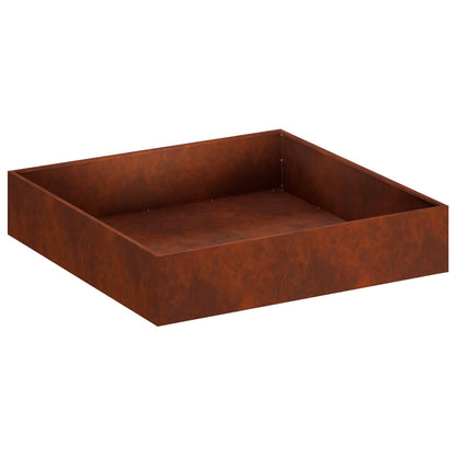 Macetero De Jardín 2 Uds. Oxidado 80 X 80 X 20 Cm Acero Oxidado_2