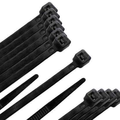 Brida Nylon 100%. Color Negro 3,6 X 370 Mm. Bolsa 100 Unidades. Abrazadera Plastico, Organizador Cables, Alta Resistencia_0
