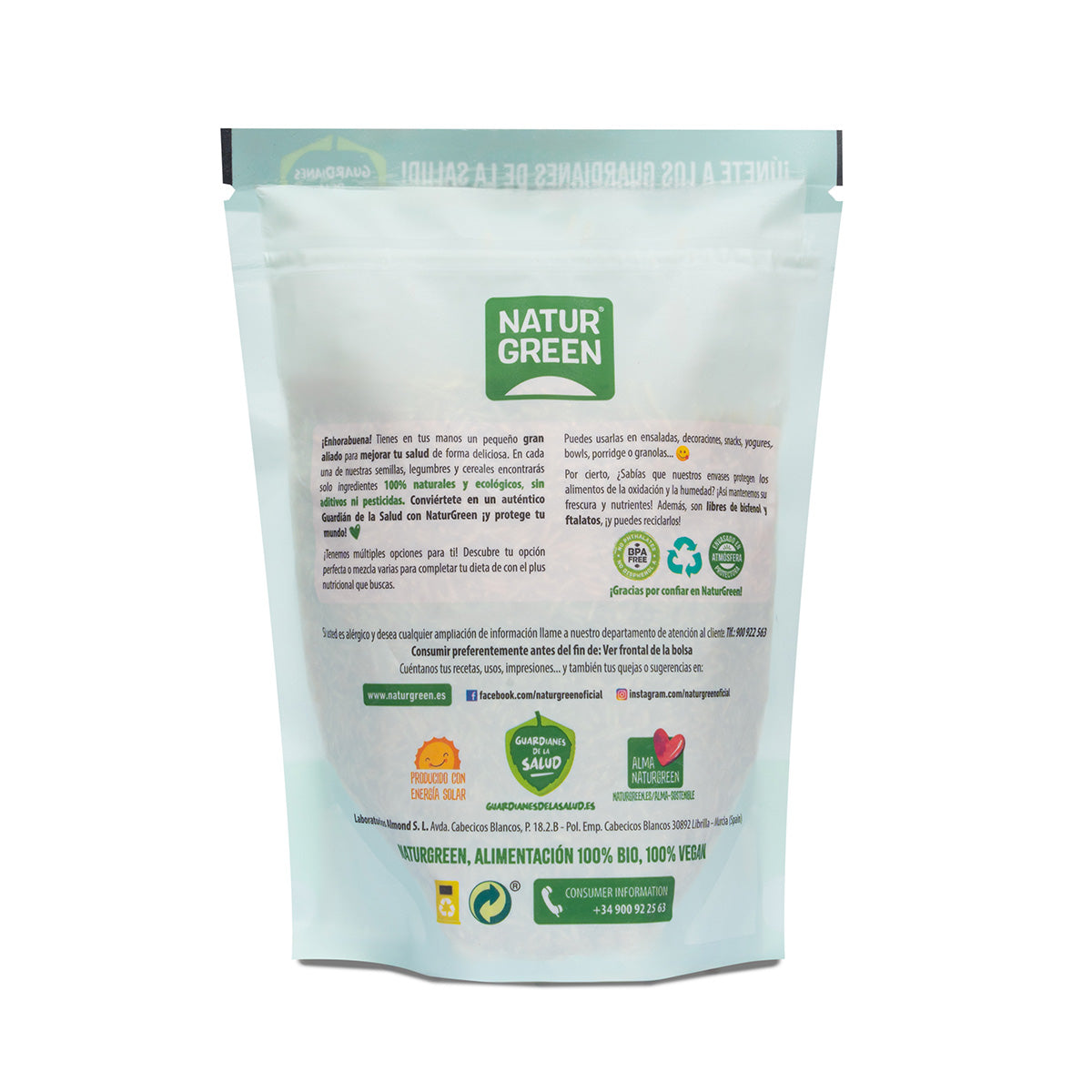 Arroz Basmati Integral Biológico, Naturgreen, 500 g