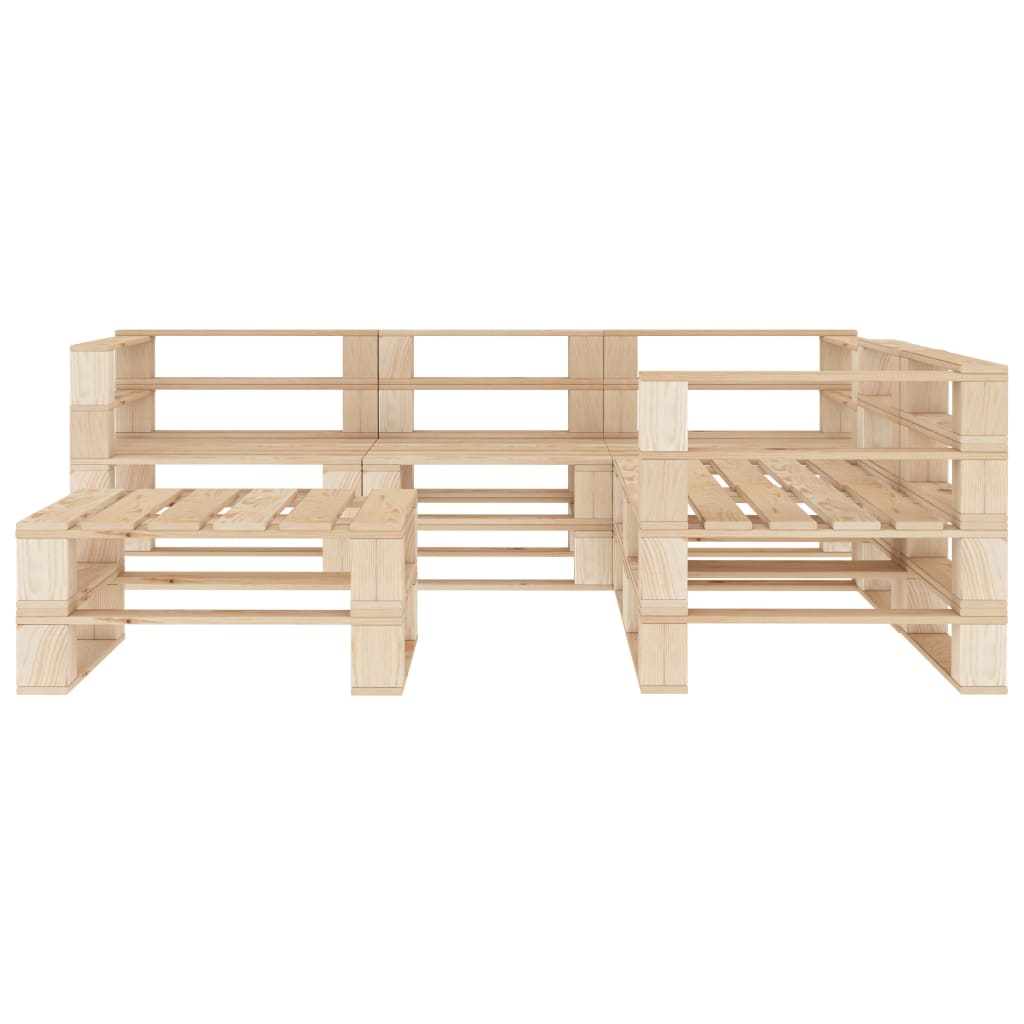 Vidaxl Juego De Muebles De Palés Para Jardín 6 Piezas De Madera_1