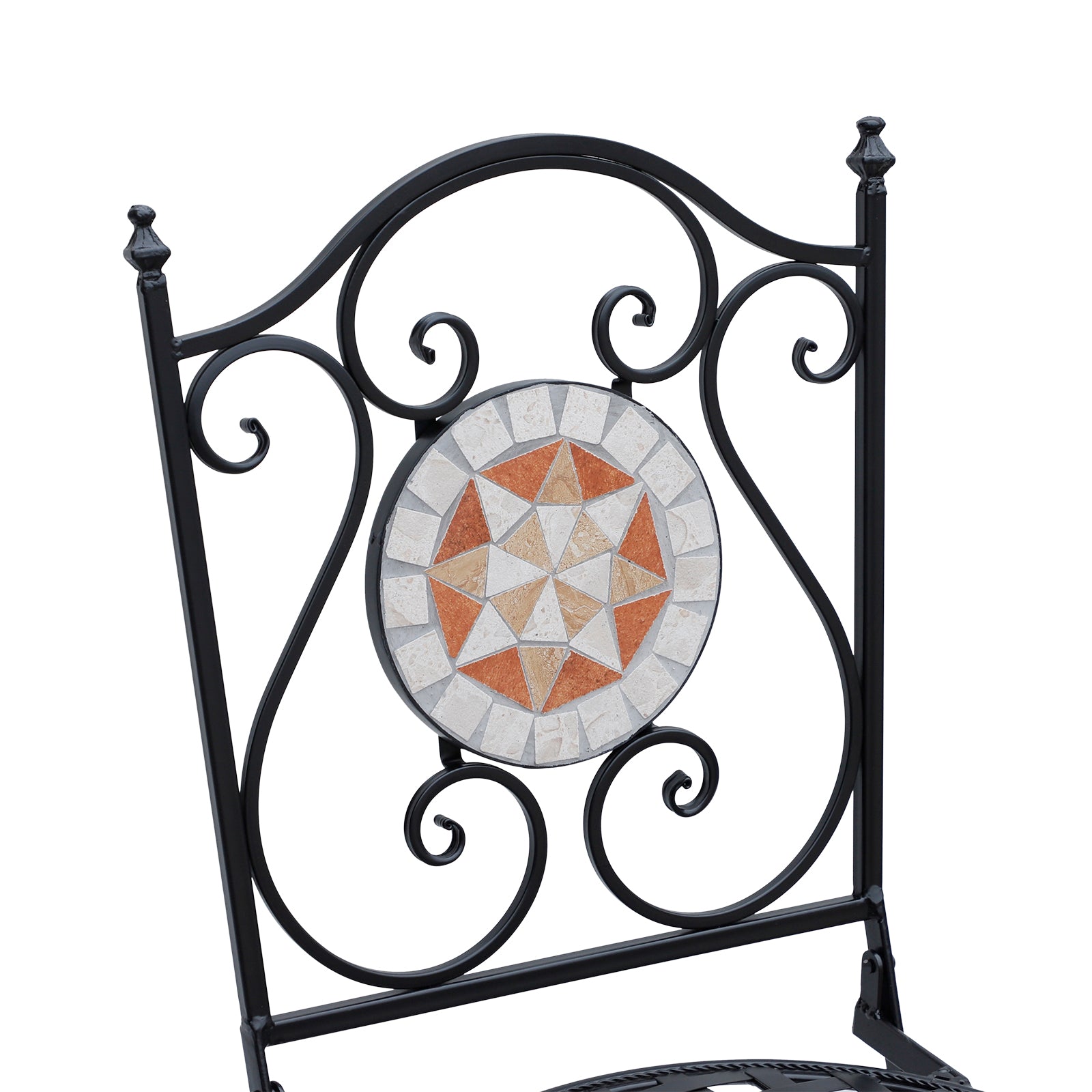 Outsunny Set De 2 Sillas Plegables De Jardín Bistro Silla Asiento Mosaico_3