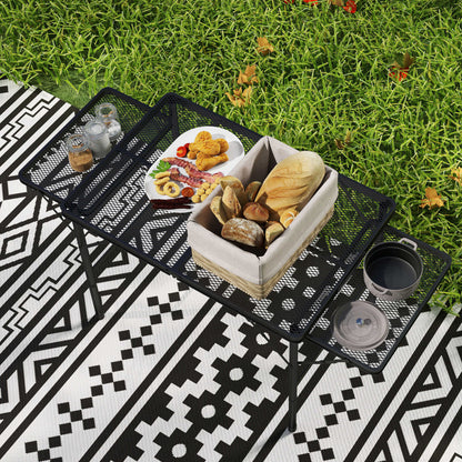 Outsunny Mesa Plegable Camping De Aluminio Con Laterales Abatibles Negro_4