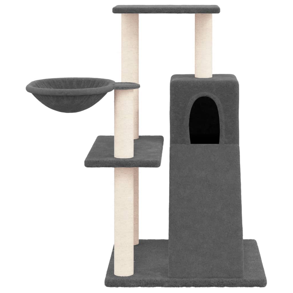 Rascador Para Gatos Con Postes De Sisal Gris Oscuro 82 Cm_2