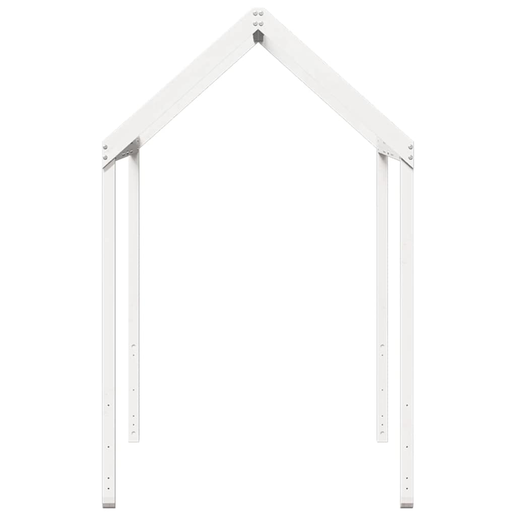 Techo De Cama Infantil Madera Maciza Blanco 207x95,5x159 Cm_4