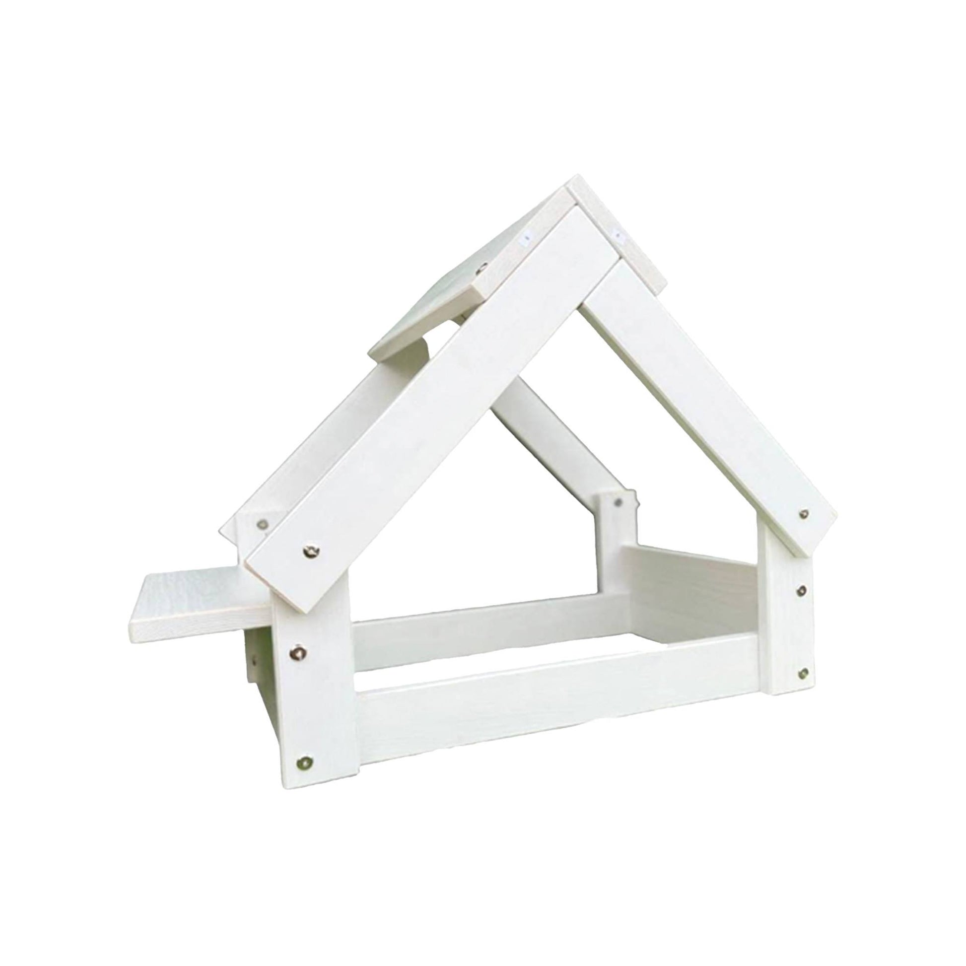 Well Home Caseta Para Perros De Interior, Estructura De Madera Con Soporte Para Cuencos Color Blanco_0