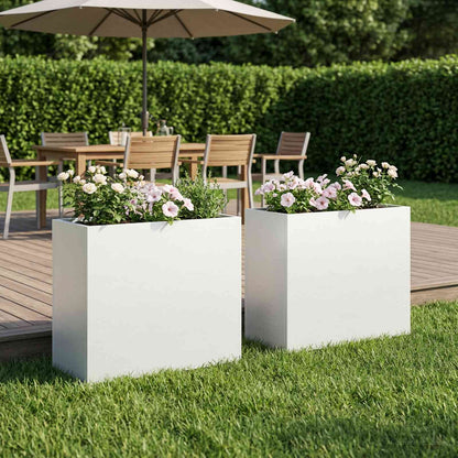Macetero De Jardín 2 Uds. Blanco 50 X 20 X 40 Cm_1