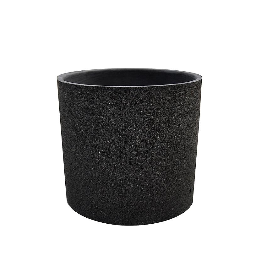 Vaso redondo Euclid cinzento texturizado Tuozi