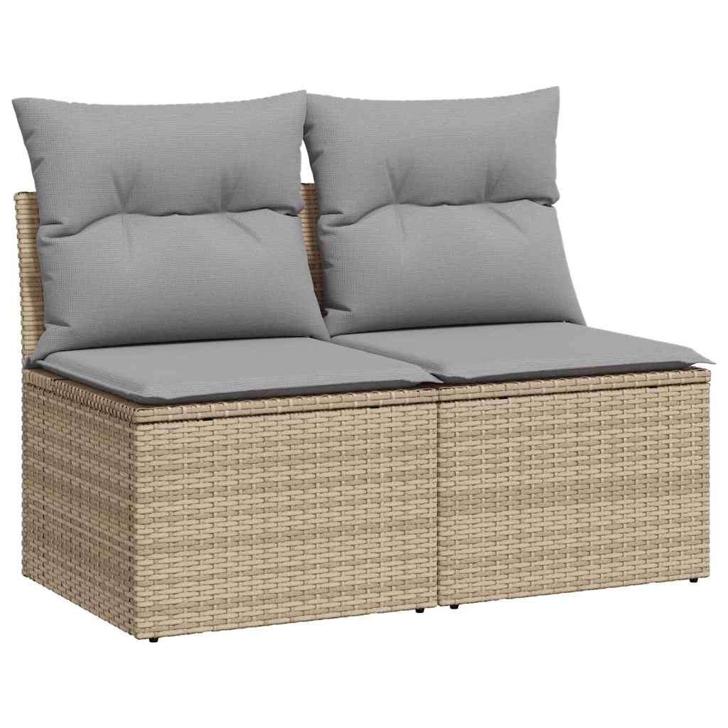 Set Sofás Jardín Y Cojines 4 Pzas Ratán Sintético Acacia Beige / Vetonek_1
