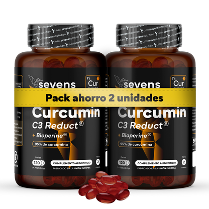Pack 2x Cúrcuma + Piperina Sevens Nutrition. Antiinflamatorio Y Salud Articular._0