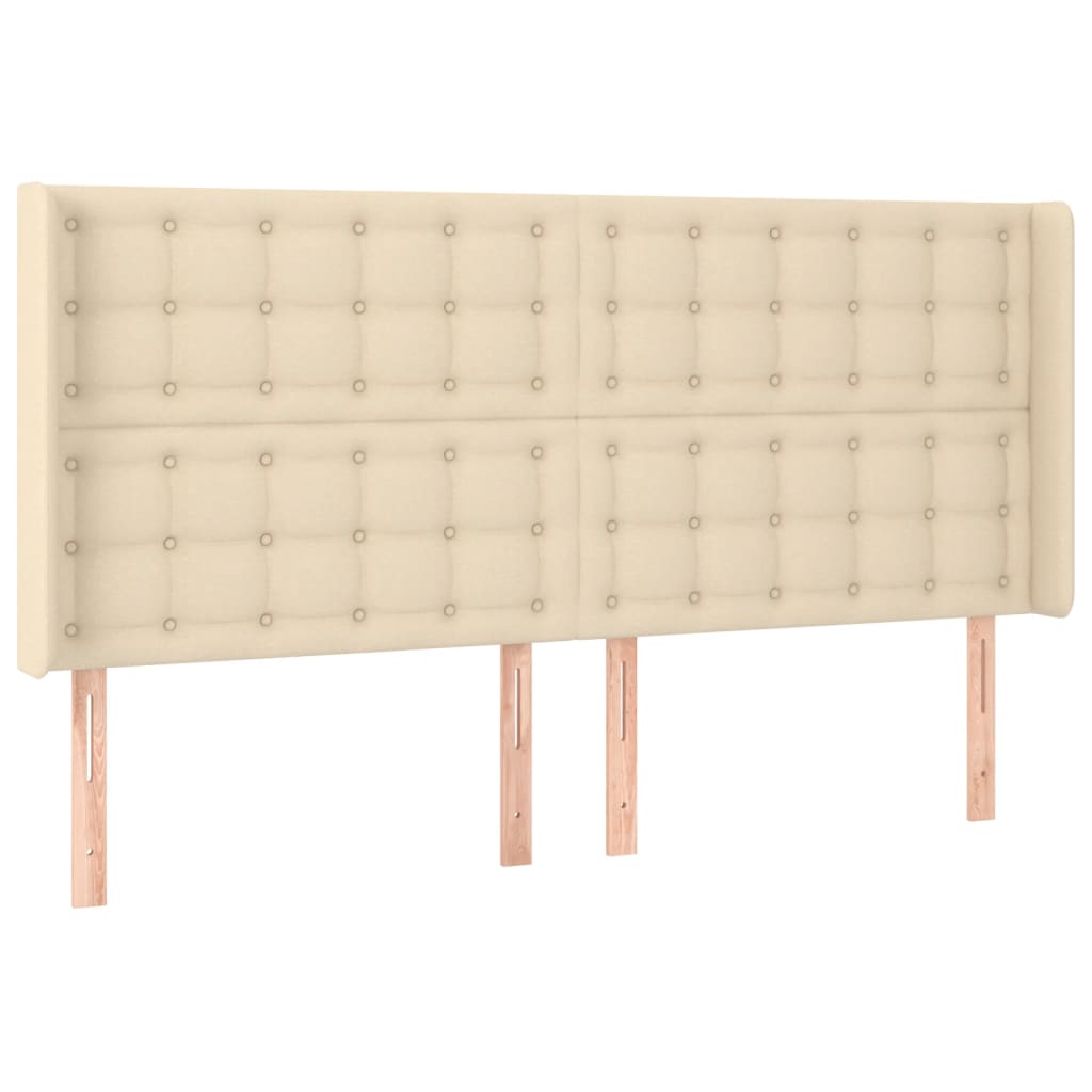 Cama Box Spring Colchón Y Luces Led Tela Crema 200x200 Cm / Vetonek_2