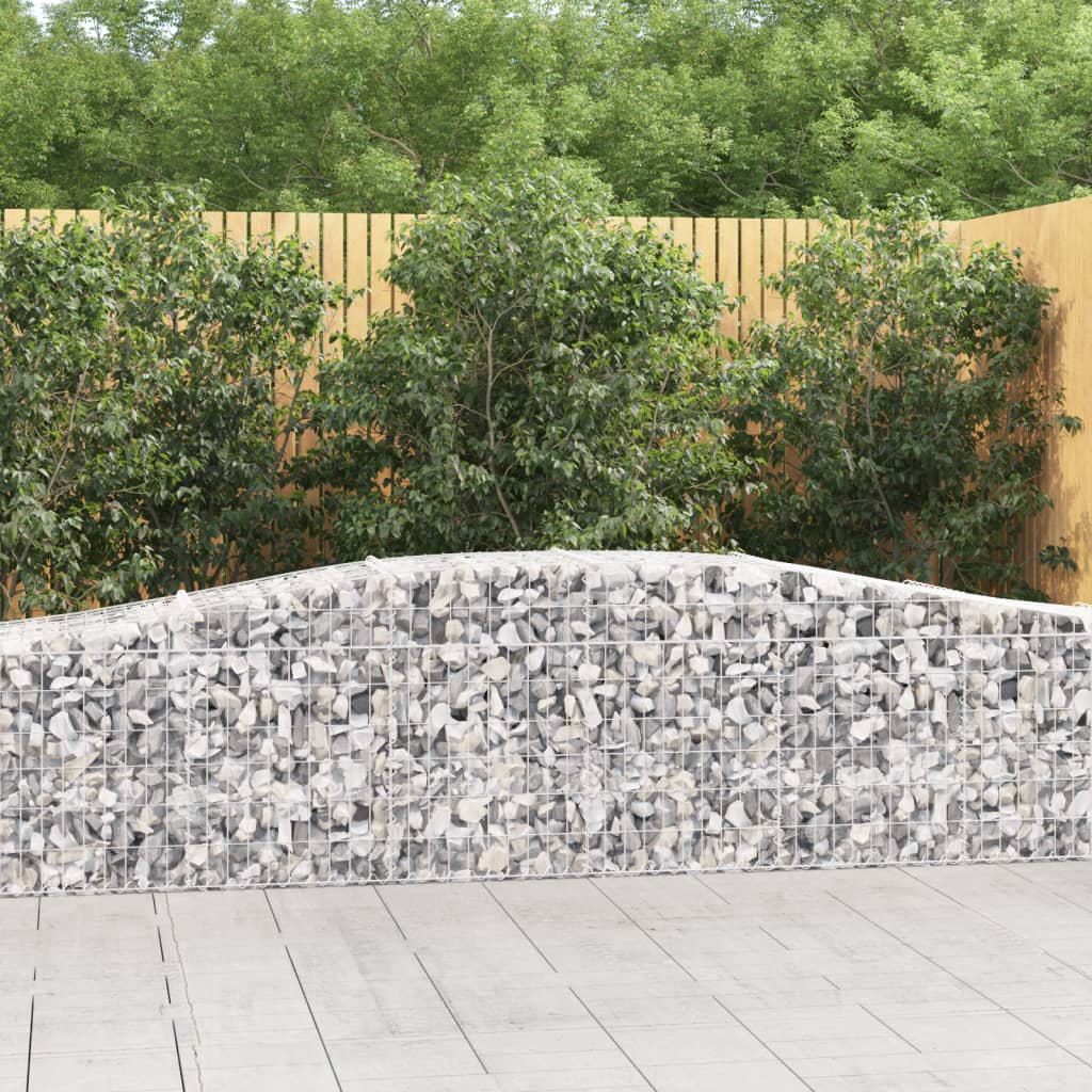 Cestas De Gaviones 15 Uds Forma De Arco Hierro 400x50x60/80 Cm_1