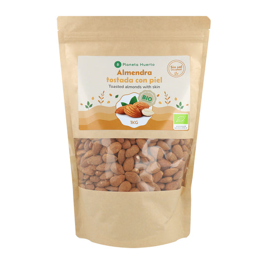 Amêndoas torradas biológicas com pele Planeta Huerto 1 kg