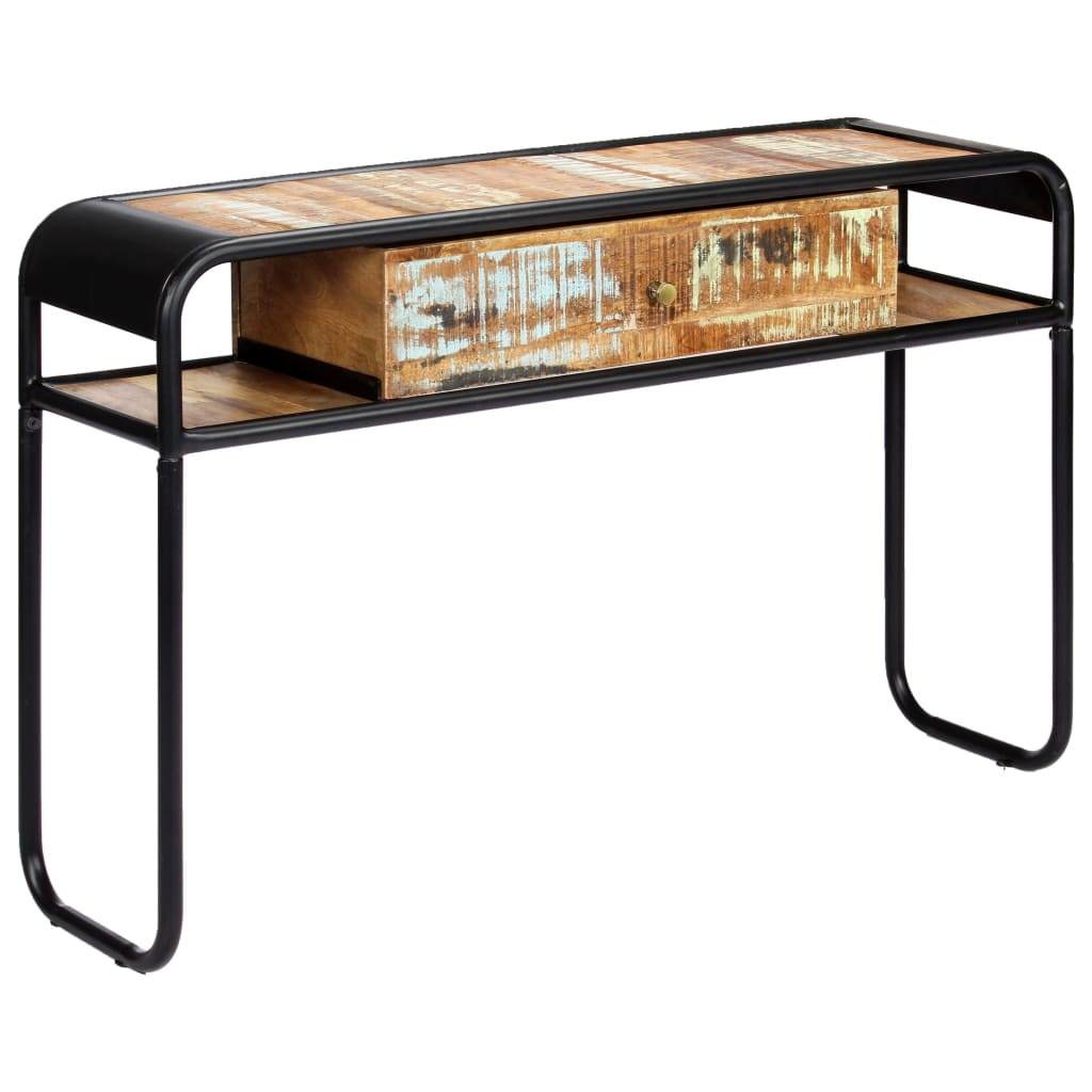 Mesa Consola De Madera Maciza Reciclada 118x30x75 Cm_1