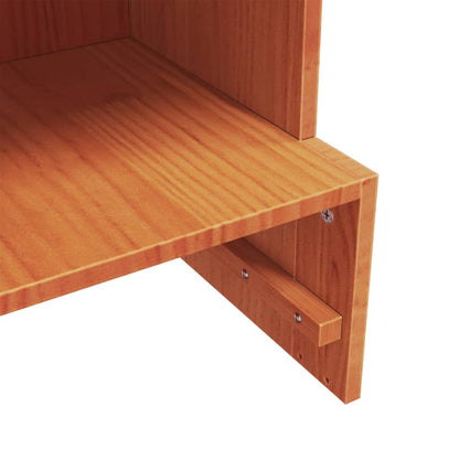 Mueble Zapatero Madera Maciza De Pino Marrón Cera 52x30x104 Cm / Vetonek_5