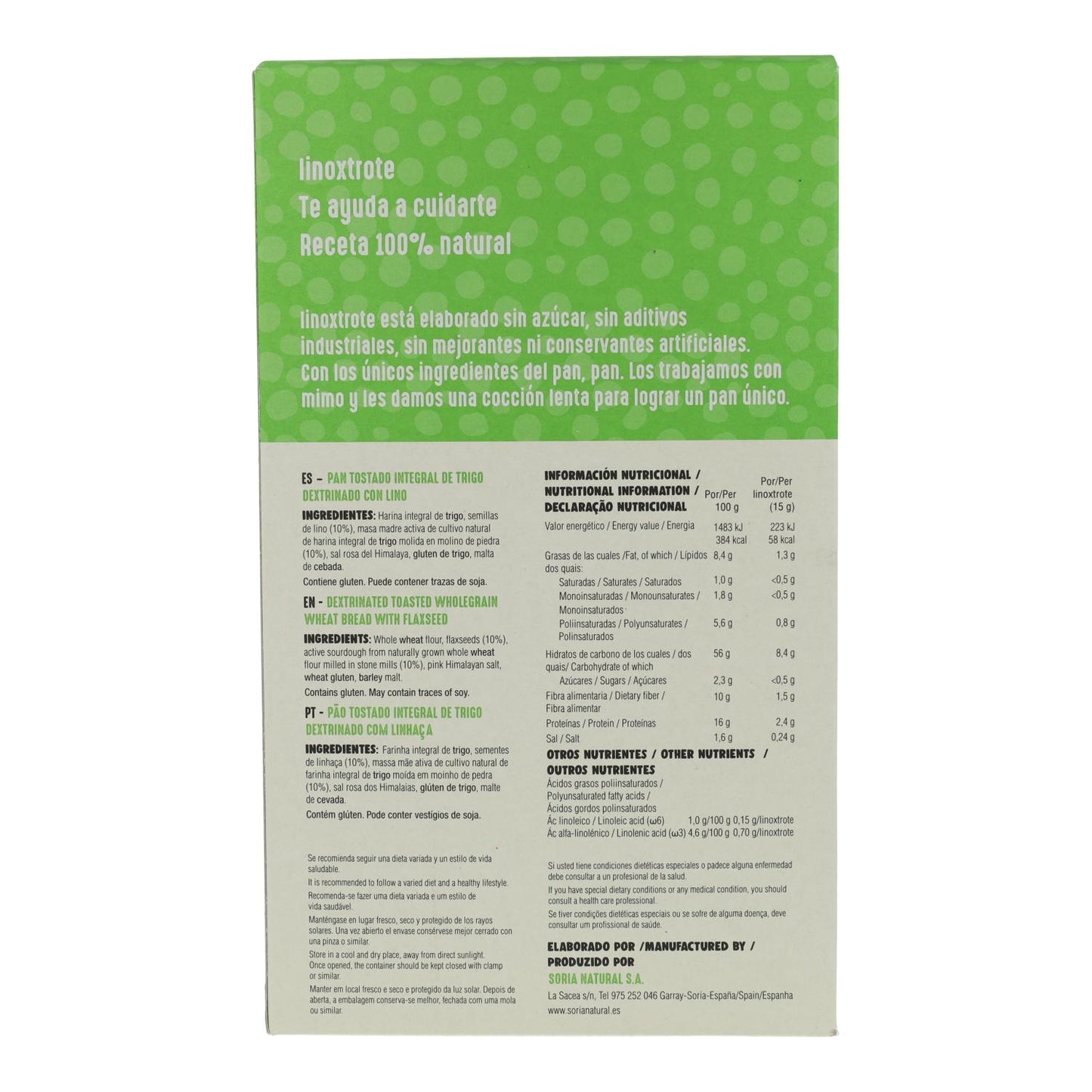 Pão Integral Linoxtrote Soria Natural 300 g