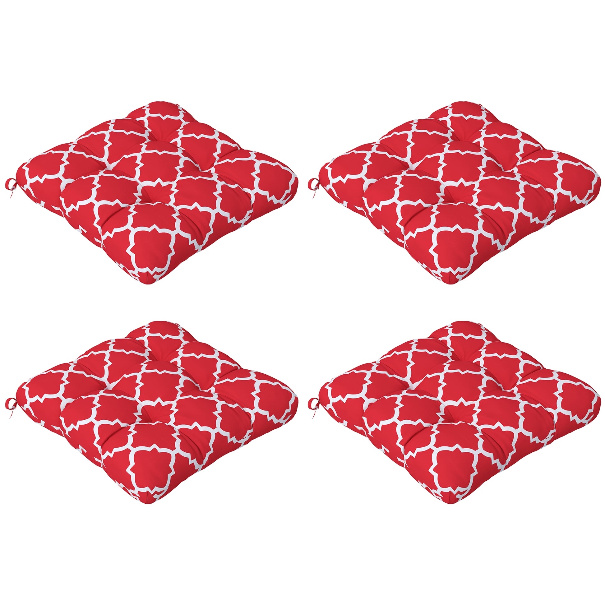 Outsunny Conjunto De Cojines Para Sillas De Comedor 48x48x7 Cm Rojo_0