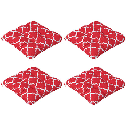 Outsunny Conjunto De Cojines Para Sillas De Comedor 48x48x7 Cm Rojo_0