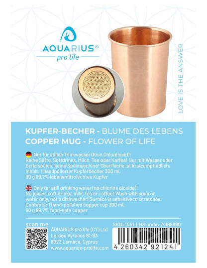 Aquarius Pro Life - Taza De Cobre «flor De La Vida» (300 Ml)