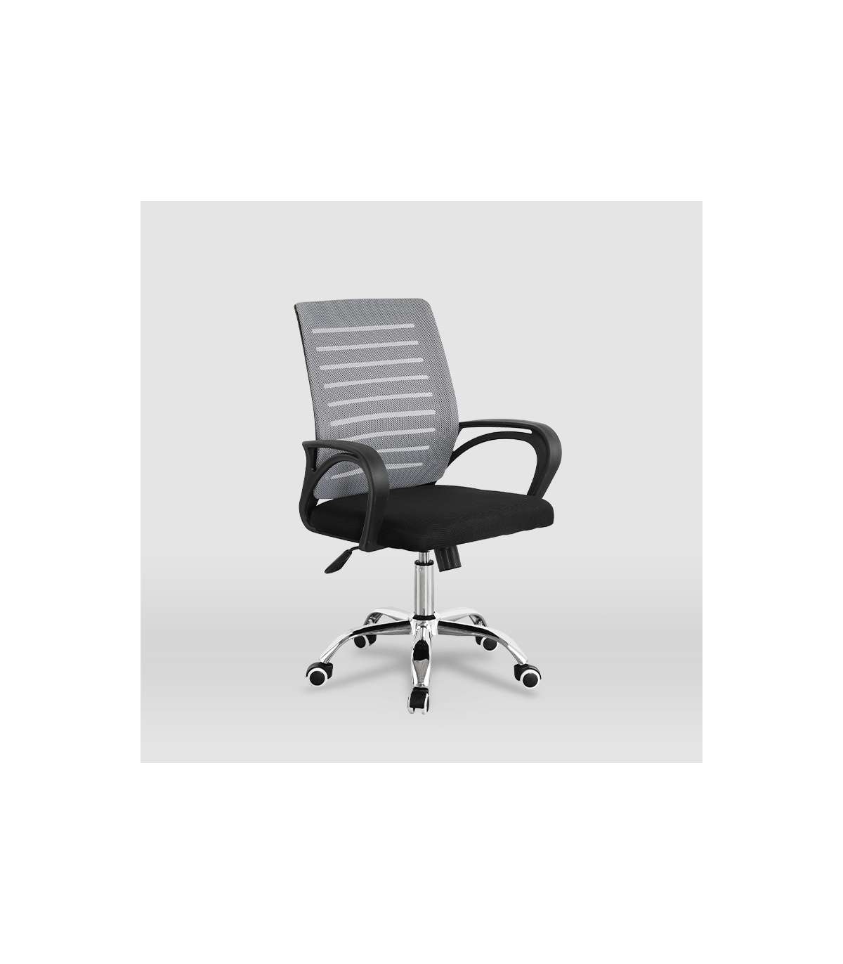 Silla Despacho Giratoria Emma Tapizada En Tejido Transpirable Gris, 92/102cm(alto) 61cm(an_1