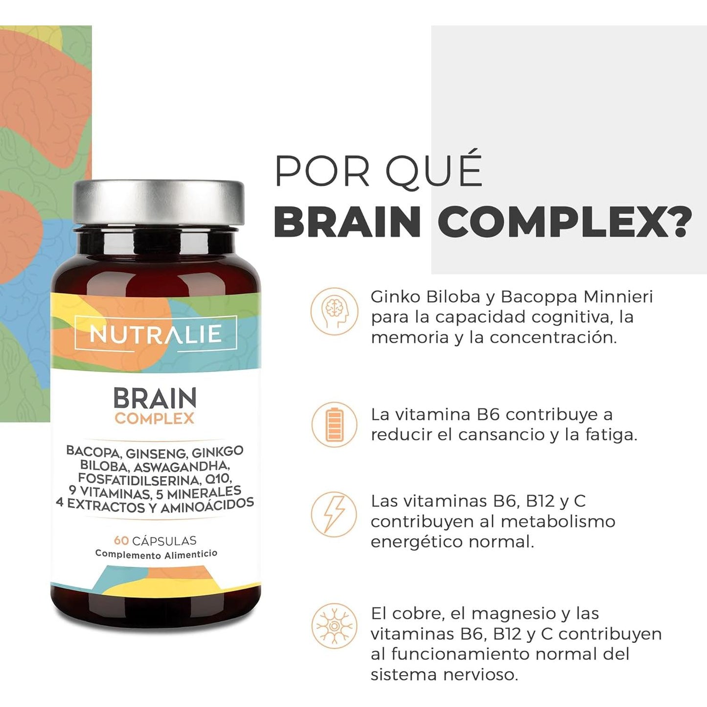 Nutralie Brain Complex Nootropic com Agilidade Mental 60 Cápsulas